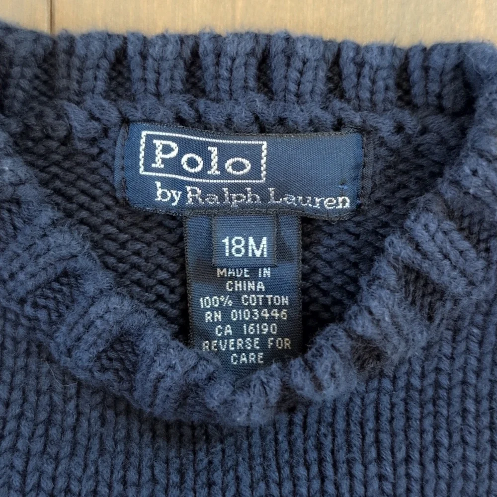 Polo Ralph Lauren 18 Month Navy Knit Sweater - Picture 4 of 8